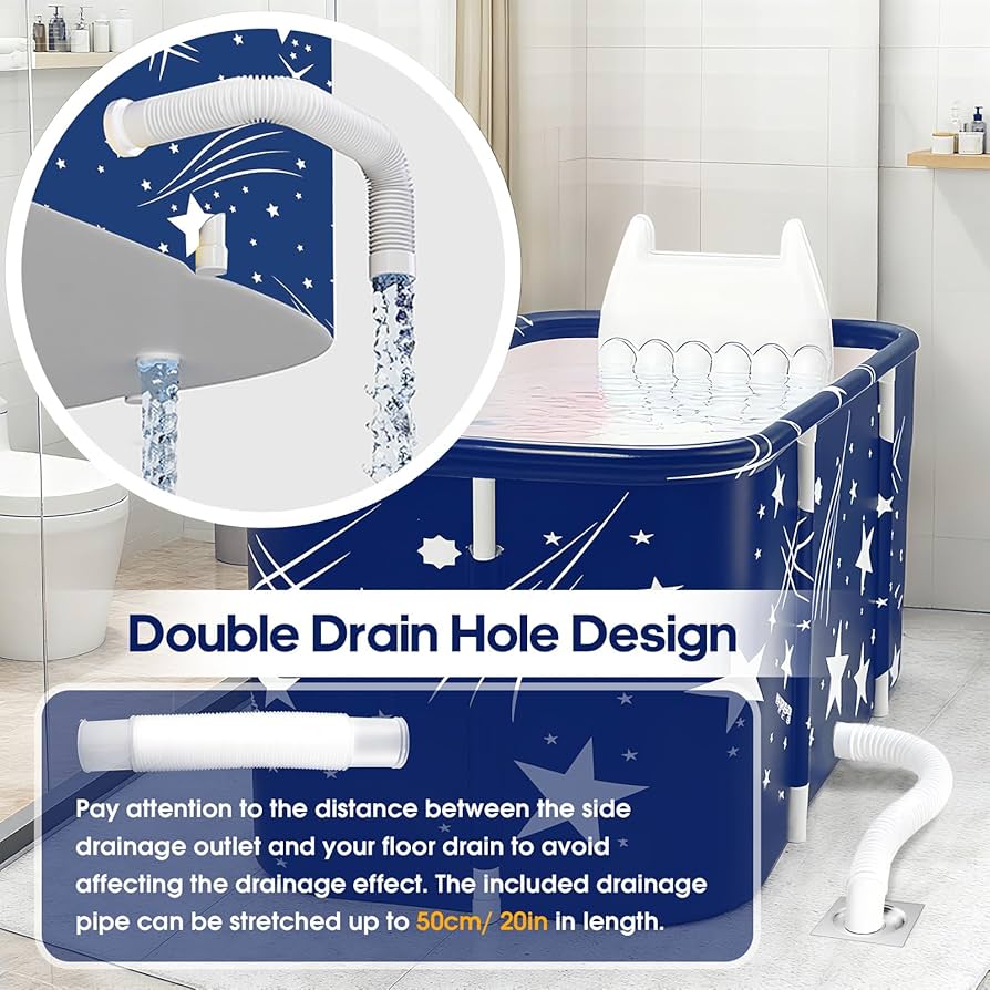 Portable Bathtub, Foldable Bathtub for Adults, Separate
